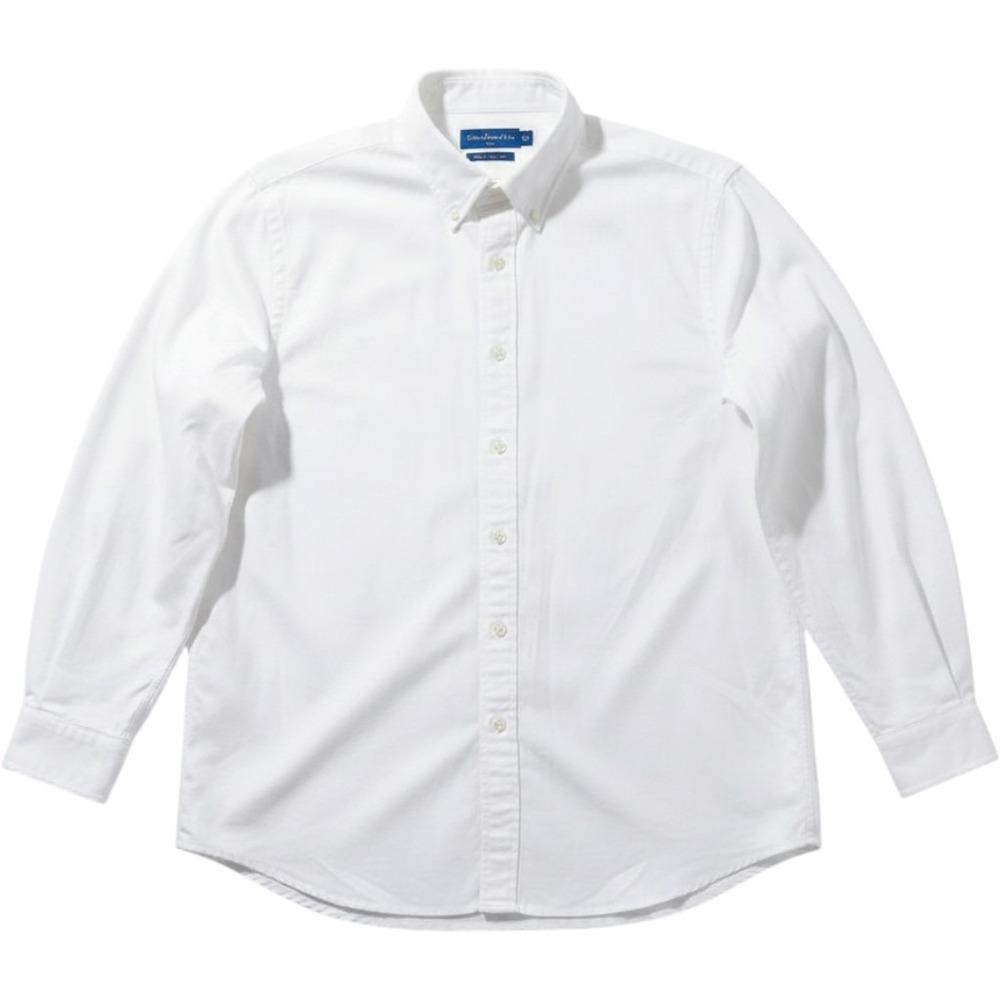 Saddlebred Shirt Mens 2XL White Solid Long Sleeve Oxford Button-Down Casual